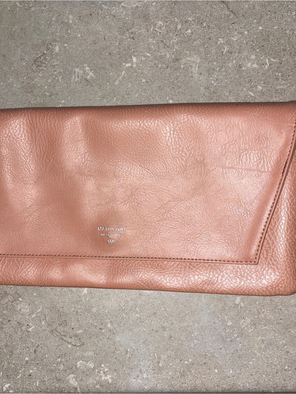 Matt & Nat Rose-Tone Vegan Leather Fold-Over Clutch